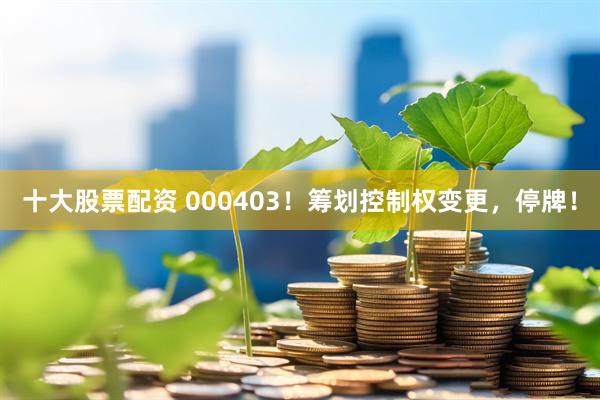 十大股票配资 000403！筹划控制权变更，停牌！
